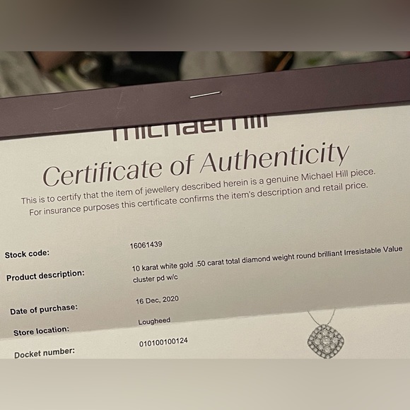 ❤️SOLD❤️ MICHAEL HILL Cluster Pendant with 0.50 Carat TW of Diamonds in 10kt WG - Picture 6 of 9